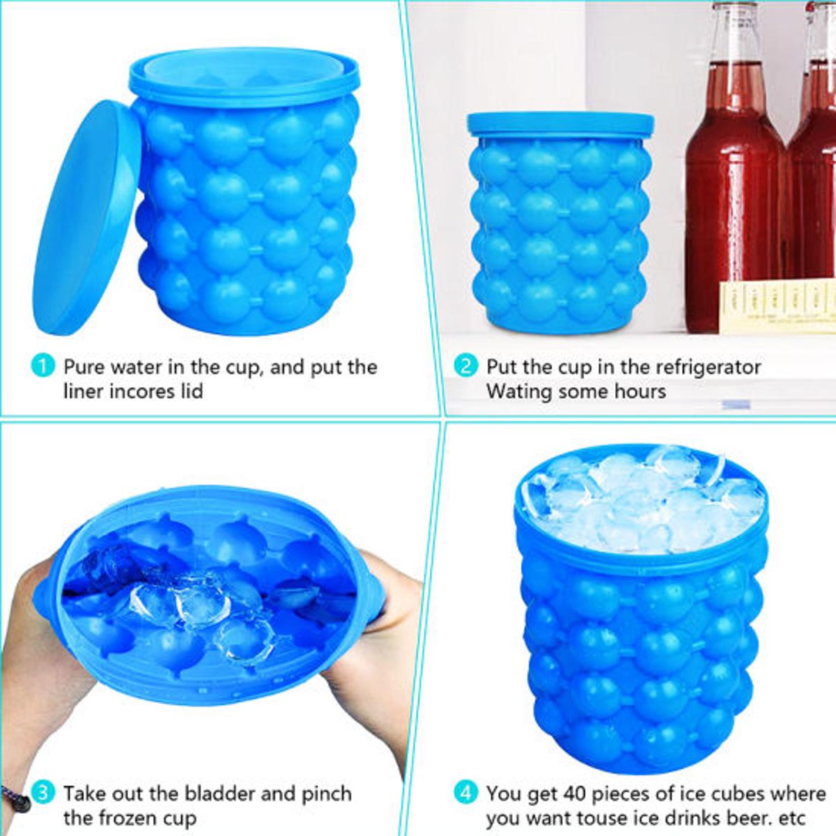 Silicone Ice Jenie Soft Magic Ice Cube Maker for Travel & Outdoor Use