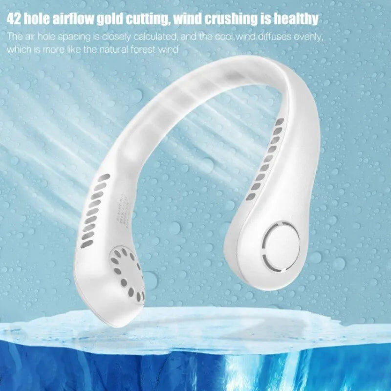 vaneless Hanging Neck Fan | portable rechargeable fan bladeless neck fan (random color)