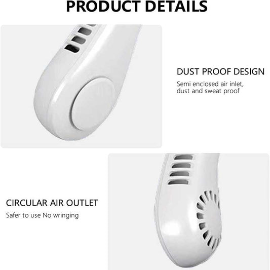 vaneless Hanging Neck Fan | portable rechargeable fan bladeless neck fan (random color)