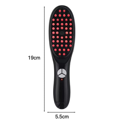 Electric Massage Comb with Blue & Red Light Therapy Rechargeable Scalp Massager with Vibration, Spray & Negative Ions