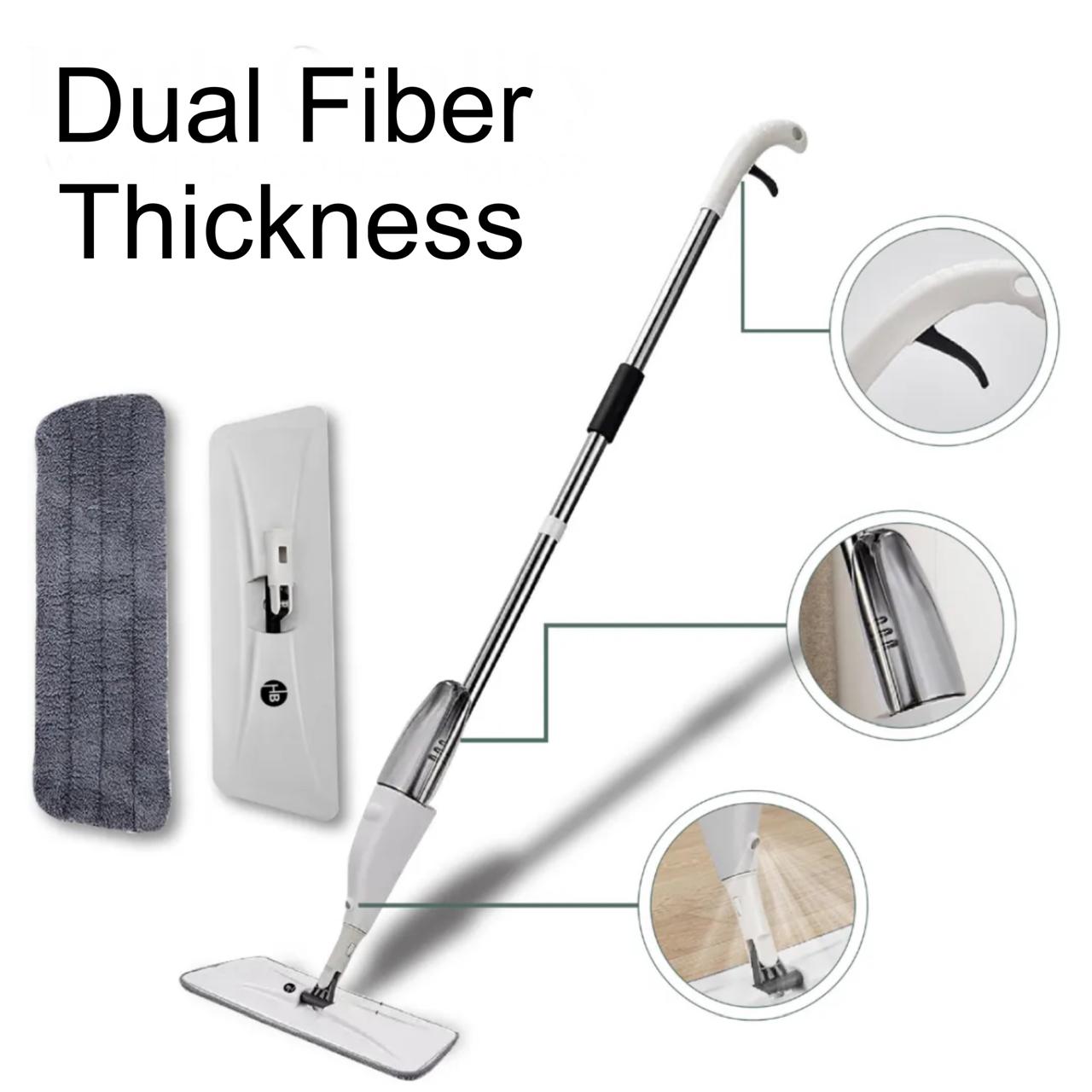 360 Rotating Spray Mop Floor Cleaning with Refillable Bottle, Easy Use & Durable Dual Fabric Pads