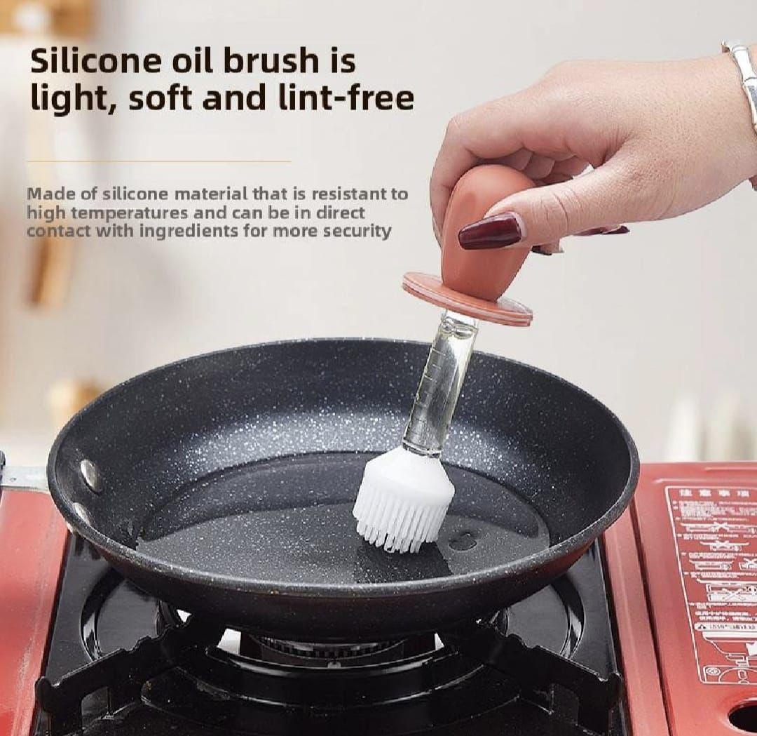Oil Dispenser Bottle with Silicone Brush – 2 in 1 Cooking Oil Tank & Heat‑Resistant Glass Basting Brush