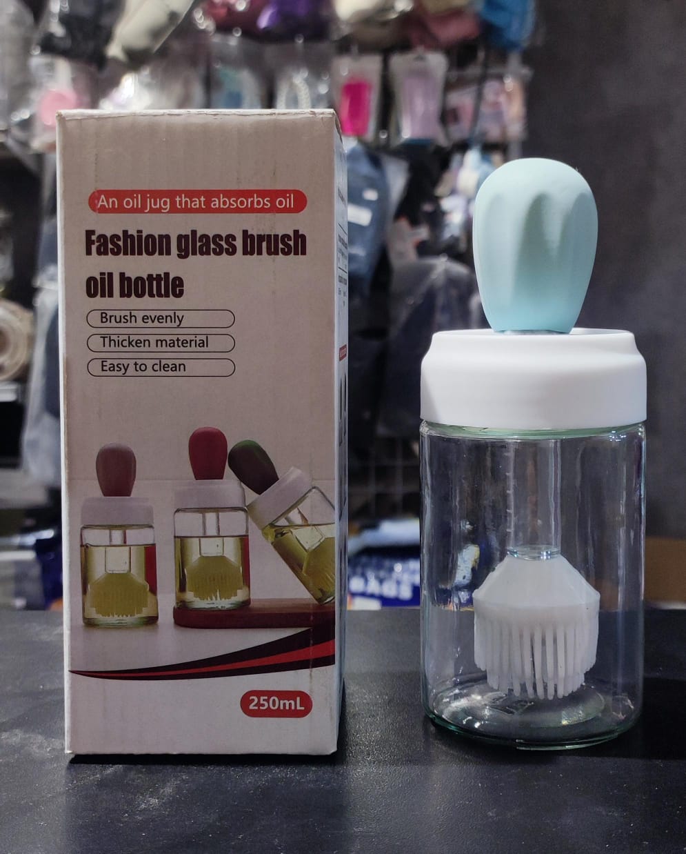 Oil Dispenser Bottle with Silicone Brush – 2 in 1 Cooking Oil Tank & Heat‑Resistant Glass Basting Brush