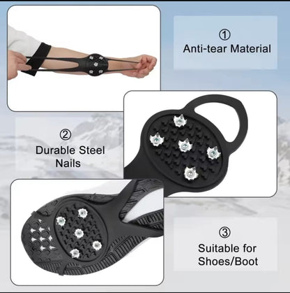 5 Studs Anti Skid Ice Snow Camping Walking Shoes Winter Safety Boots Universal Professional Climbing Crampons 1 Pair