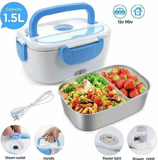 Multi-Functional Stainless Steel Electric Lunch Box – Portable Food Heater with Removable Container (Random Color)