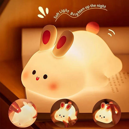 Cute Rabbit Silicone Lamp – Soft Touch Night Light