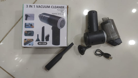 3 In 1 Portable Vacuum Cleaner Wireless Hand-held Cleaning For Car Home (As 228)