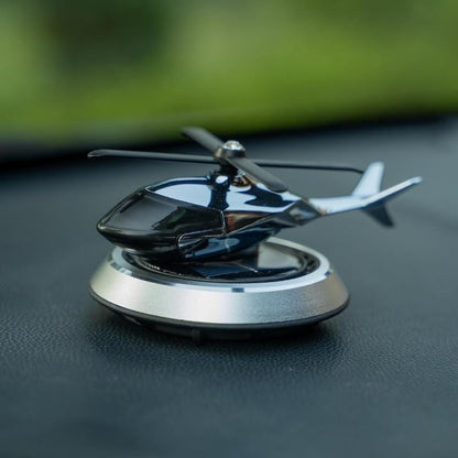 Solar Powered Car Aroma Diffuser Helicopter Dashboard Perfume Decor, Metal + ABS, Refillable Fragrance