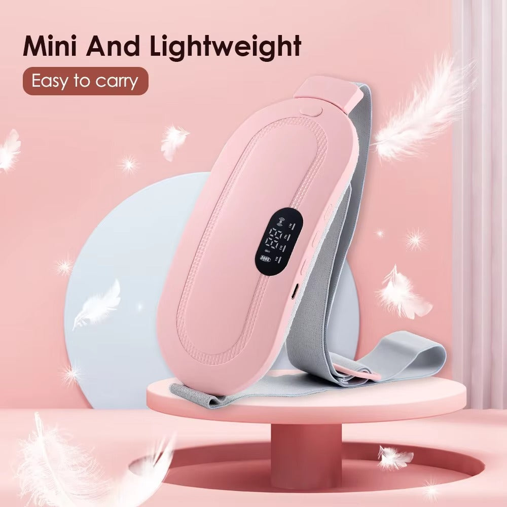 Electric Period Cramp Massager Heating Belt USB Rechargeable Menstrual Pain Relief Waist & Stomach Warmer for Women