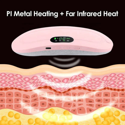 Electric Period Cramp Massager Heating Belt USB Rechargeable Menstrual Pain Relief Waist & Stomach Warmer for Women
