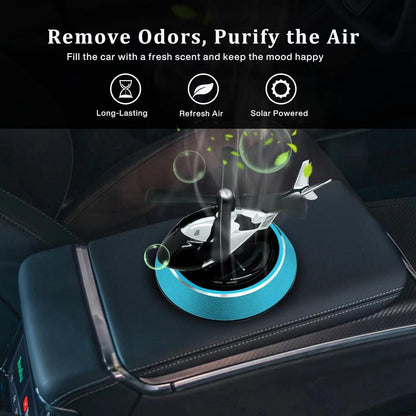 Solar Powered Car Aroma Diffuser Helicopter Dashboard Perfume Decor, Metal + ABS, Refillable Fragrance
