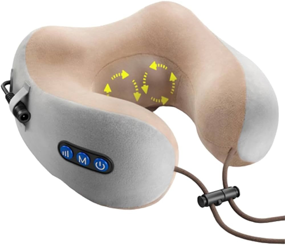 Rechargeable Neck Massager U‑Shaped Pillow Portable Shoulder & Cervical Relaxing Massage for Home, Car & Outdoor