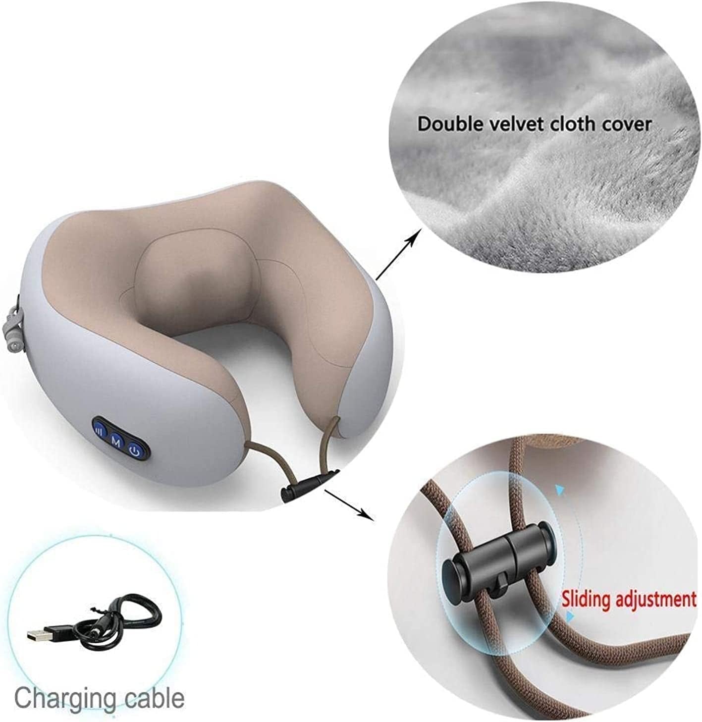 Rechargeable Neck Massager U‑Shaped Pillow Portable Shoulder & Cervical Relaxing Massage for Home, Car & Outdoor