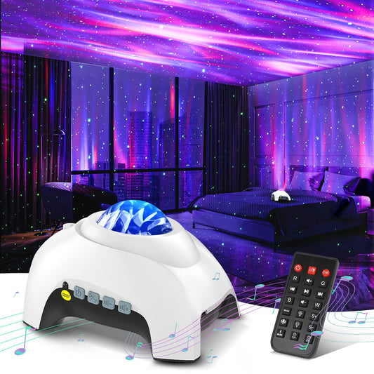 Northern Galaxy Light Aurora Projector with 33 Light Effects, LED Star Projector for Bedroom Nebula Lamp, Remote Control, White Noises, Bluetooth Speaker for Parties