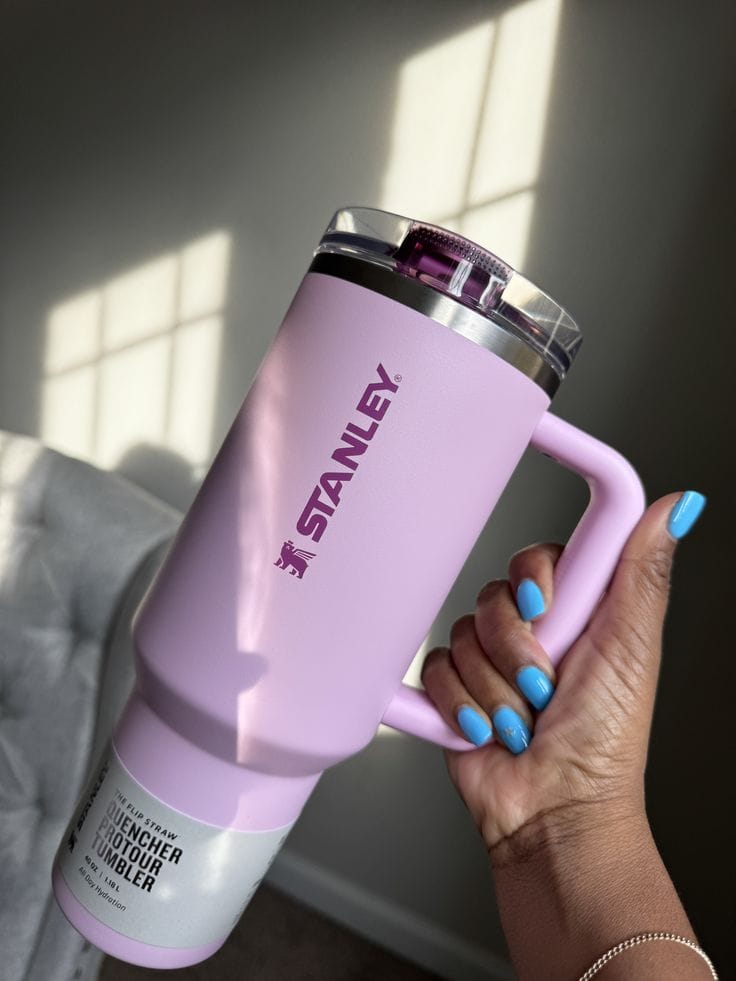 Stanley Flip Straw Tumbler 40oz (1200ML) Insulated Stainless Steel with Handle, Durable Design for Daily Hydration & Travel Blue