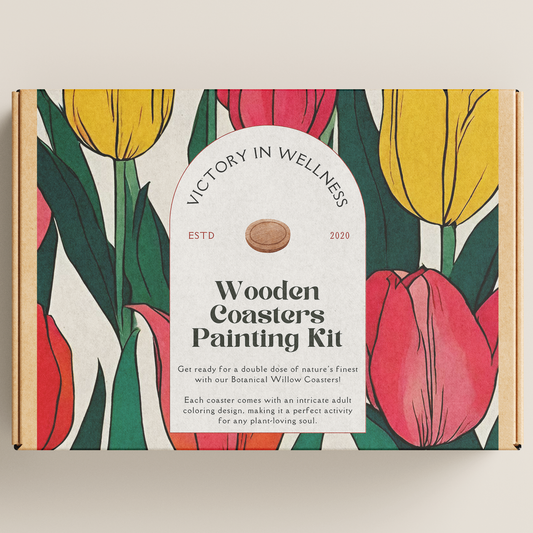 Botanical Willow Coasters with Adult Coloring Designs, Nature-Inspired Coloring Activity, Home Decor | by Victory In Wellness-0