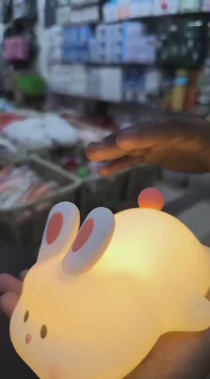Cute Rabbit Silicone Lamp – Soft Touch Night Light