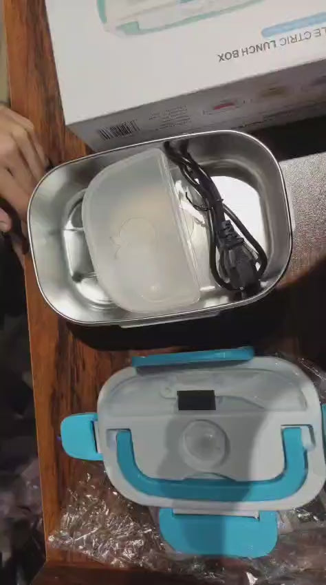 Multi-Functional Stainless Steel Electric Lunch Box – Portable Food Heater with Removable Container (Random Color)