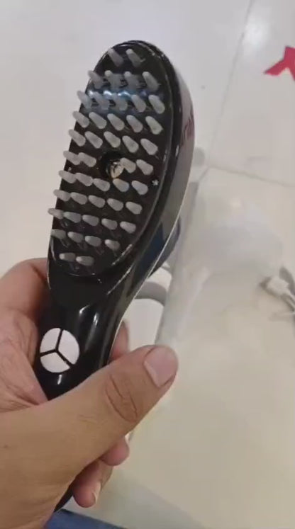 Electric Massage Comb with Blue & Red Light Therapy Rechargeable Scalp Massager with Vibration, Spray & Negative Ions