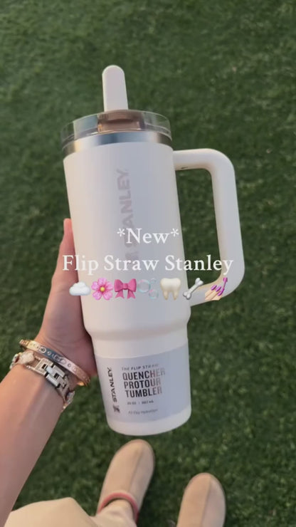 Stanley Flip Straw Tumbler 40oz (1200ML) Insulated Stainless Steel with Handle, Durable Design for Daily Hydration & Travel Blue